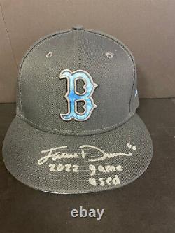 Jarren Duran Red Sox Father's Day Autographed Signed 2022 Game Used Hat Cap