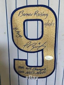 Javier Baez Signed Chicago Cubs Game Used Gold Jersey Banner Raising Opening Day
