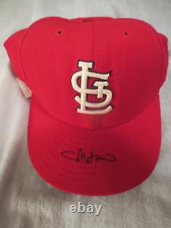 Jd Drew Game Used & Signed St Louis Cardinals Hat Mears Loa. Lots Of Usage