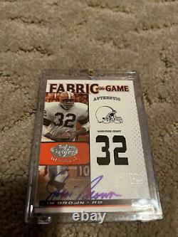 Jim Brown Fabric Of The Game Auto Jersey S/n 3/32 2007