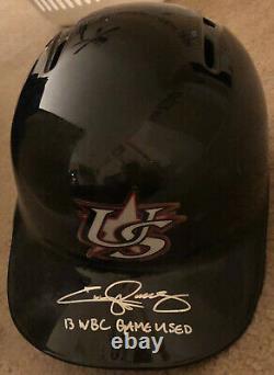 Jimmy Rollins 2013 Game Used Signed Batting Helmet USA World Baseball Classic