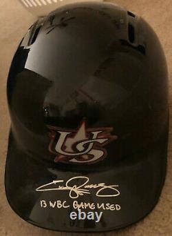 Jimmy Rollins 2013 Game Used Signed USA Batting Helmet WBC Photomatched Phillies