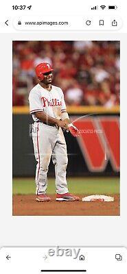 Jimmy Rollins Signed Game Used Lineup Card 2,000 Hits 9/4/12 + 2nd Base Phillies