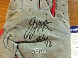 Joey Votto 2012 Game Used Autographed Batting Gloves Cincinnati Reds Psa/dna Coa