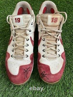 Joey Votto Cincinnati Reds Game Used Cleats 2020 Signed Beckett LOA