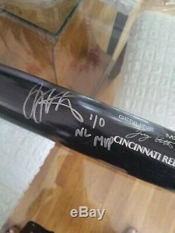 Joey Votto autographed game used bat with inscription NL MVP