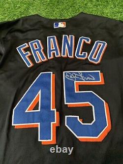 John Franco New York Mets Game Used Worn Jersey 2001 Signed Photo Matched