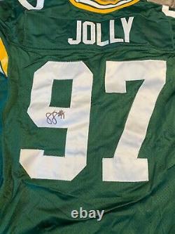 Johnny Jolly #97 Green Bay Packers signed game used home jersey with repairs