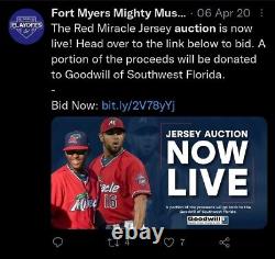 Jose Miranda 2019 Fort Myers Miracle Game Used Jersey Minnesota Twins Signed