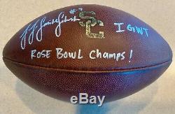 JuJu Smith-Schuster signed USC Game Used Football inscribed Rose Bowl Champs