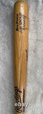 Juan Gonzalez Signed Game Used Early Years Texas Rangers Bat Rawlings Inscribed