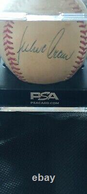 Julio Franco Game Used Signed Baseball PSA COA LOA Texas Rangers