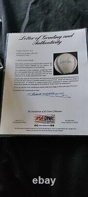 Julio Franco Game Used Signed Baseball PSA COA LOA Texas Rangers