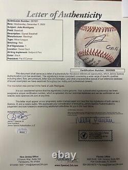 Julio Rodriguez Game Used Signed Actual Hit Home Run Baseball MEARS JSA COA 2019