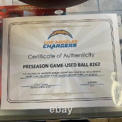 Justin Herbert San Diego Chargers autographed Game Used Ball 262 Preseason Vs NO