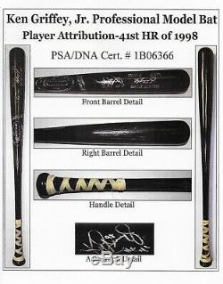 KEN GRIFFEY JR. 1998 Game Used Autographed HOME RUN #41 MLB Bat PSA GU 10 JR LOA