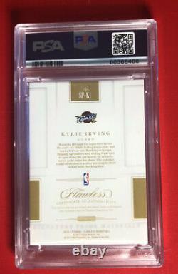 KYRIE IRVING PSA 8 10/18 2016-17 Panini Flawless Prime Game-Worn Patch Auto NETS