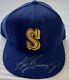 Ken Griffey Jr Game Used Worn Autographed Auto 1992 Seattle Mariners Cap Hat Loa