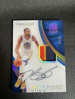 Kevin Durant 2016-17 Panini Immaculate Game Worn Patch 06/35 On Card Auto