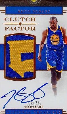 Kevin Durant /25 Autographed Gold Clutch Factor 5 Game Used Jersey Patch Auto