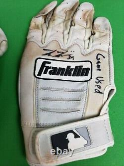 Kevin Kiermaier Rays Autographed Signed Game Worn Used Batting Gloves LOA