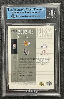 Kobe Bryant Jason Kidd 2002-03 SP Game Used Extra Significance 18/25 auto BGS