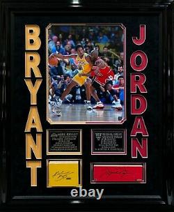 Kobe Bryant Michael Jordan Signed/Framed Game Used Floor Lakers/Bulls UDA/Panini