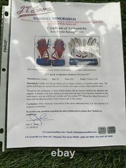 Kris Bryant Chicago Cubs Game Used Batting Gloves Auto Excellent Use Signed LOA