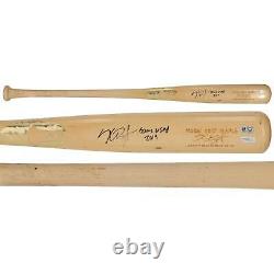 Kris Bryant Cubs Signed GU Natural & Gold Bat with Game Used 2019 Insc AA0045494