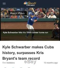 Kyle Schwarber Cubs Autographed Game Used Mlb Debut Baseball 6/16/2015 Mlb/psa