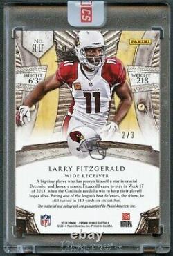 Larry Fitzgerald 2014 Crown Royale Silhouettes Emerald Game-used Patch Auto #2/3