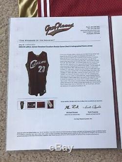LeBron James 2003-04 ROOKIE GAME USED WORN Signed Jersey Grey Flannel UDA COA