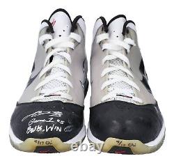 Lebron James signed PLAYOFF April 17th 2010 Game Worn Shoes UPPER DECK COA