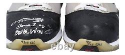 Lebron James signed PLAYOFF April 17th 2010 Game Worn Shoes UPPER DECK COA