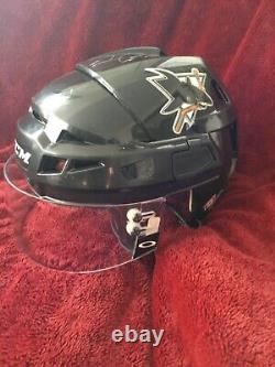 Logan Couture signed, Game Used AHL Helmet SHARKS