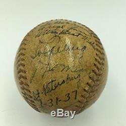Lou Gehrig & Joe DiMaggio Rookie Signed Actual Hit Triple Game Used Baseball JSA