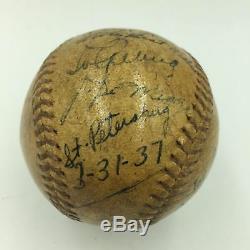 Lou Gehrig & Joe DiMaggio Rookie Signed Actual Hit Triple Game Used Baseball JSA