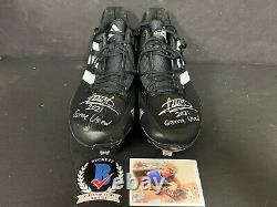 Luis Matos Giants Auto Signed 2021 Game Used Cleats Beckett COA Black