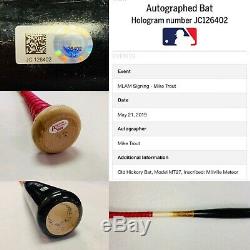 MIKE TROUT 2016 GAME USED SIGNED Bat MLB Anderson Authenticated 3 Inscriptions