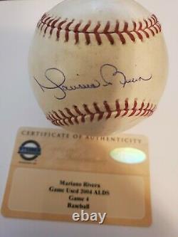 Mariano Rivera Signed 2004 ALDS Yankees GM. 4 Game Used Baseball STEINER MLB