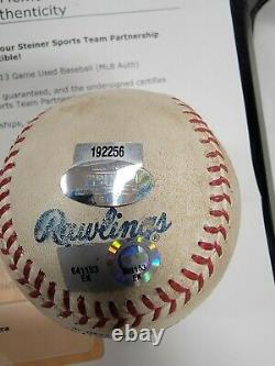 Mariano Rivera Signed Game Used Ball Inscribed Save #627 MLB Steiner Authentic