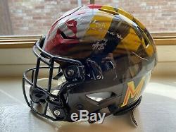 Maryland Terps Terrapins Game Used Worn Football Helmet Signed Ncaa Cavon Walker