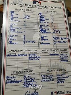 Mets vs Dodgers Grady Little Signed Game Used Lineup Card Steiner 7/19/2007