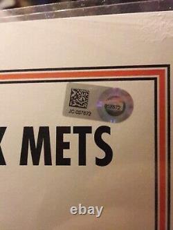 Mets vs Giants Game Used Lineup Card MLB 5/8/17 Pence Posey Degrom Signed Bochy