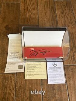 Michael Jordan Autographed Game Used Floor 23 /100 With Photo Display Case UDA