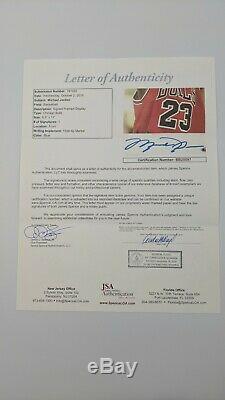 Michael Jordan Signed 8x10 Photo UDA JSA Framed With Game Used Floor