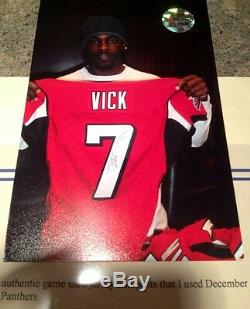 Michael Vick Game Used Worn Signed NFL RECORD Football Jersey Pants Falcons LOA