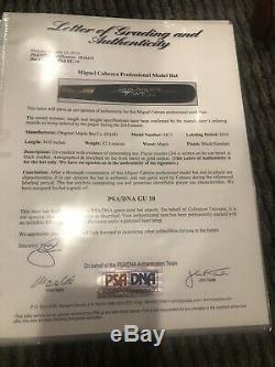Miguel Cabrera Detroit Tigers Game Used Bat Uncracked 2010 Signed PSA / DNA 10