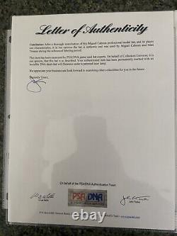 Miguel Cabrera Game Used Autographed Bat PSA DNA
