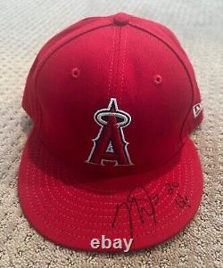 Mike Trout 2020 GAME USED HAT game worn SIGNED auto Angels
